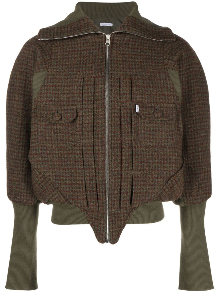 Green Pourpoint Bomber Jacket