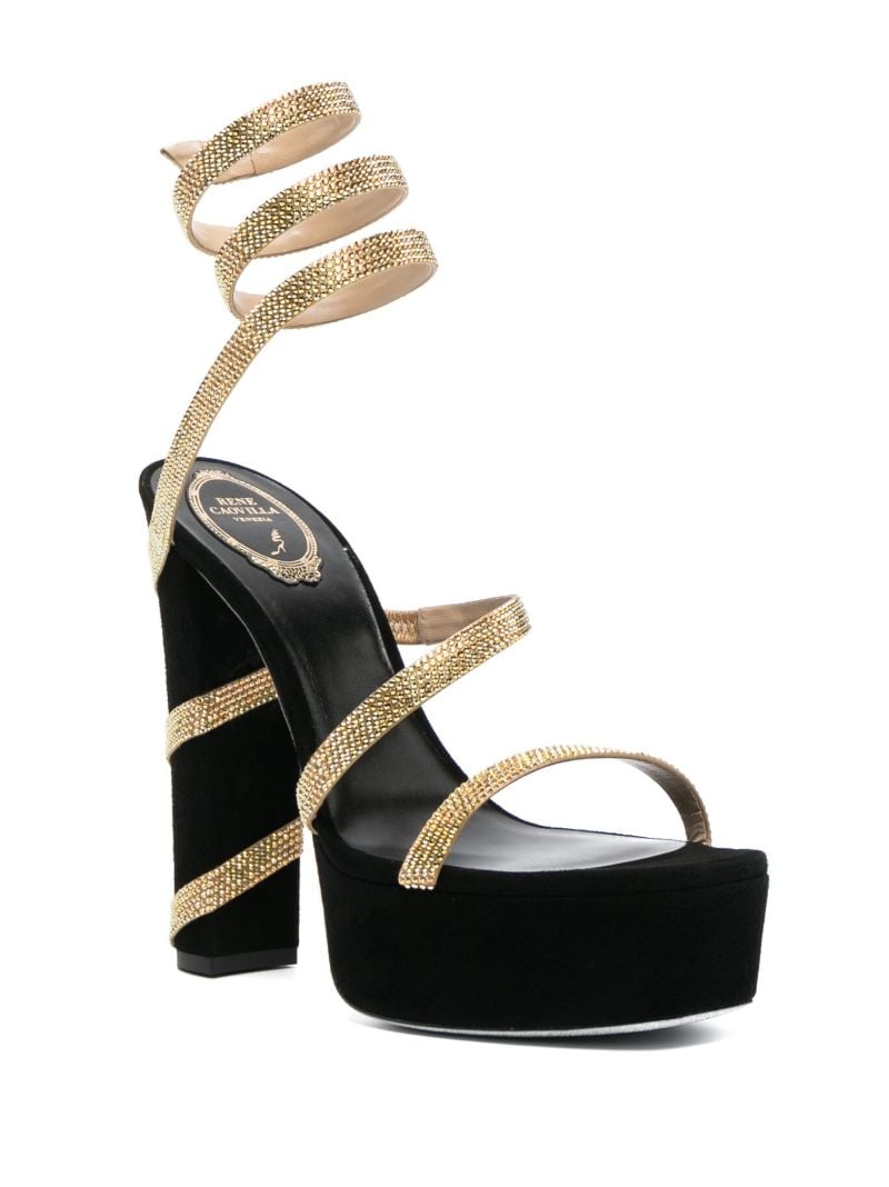 Black Crystal Embellished Sandals