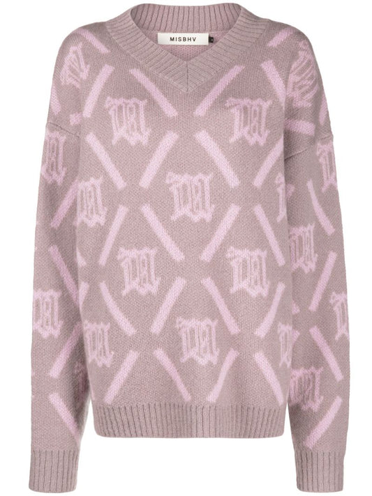 Pink M Argyle Sweater