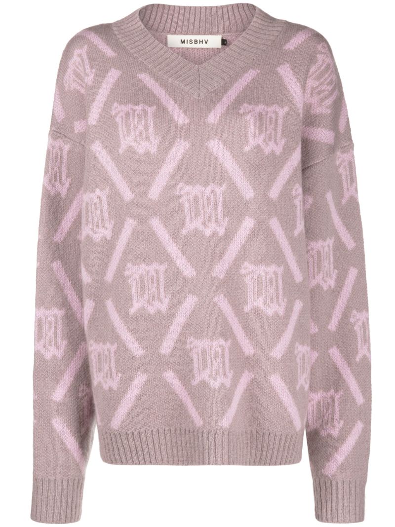 Pink M Argyle Sweater