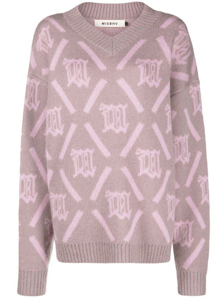 Pink M Argyle Sweater