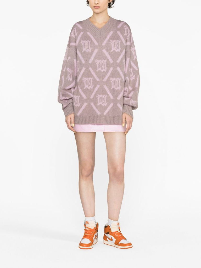 Pink M Argyle Sweater