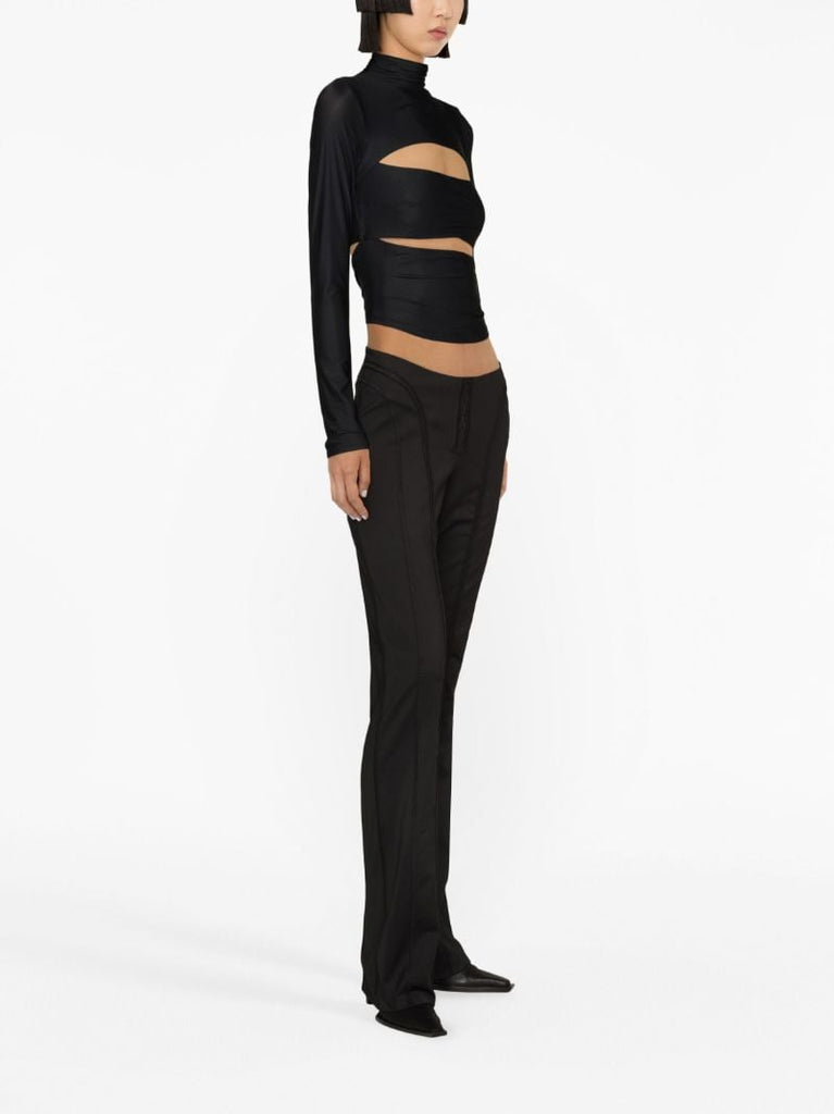 Black Lara Flared Trousers
