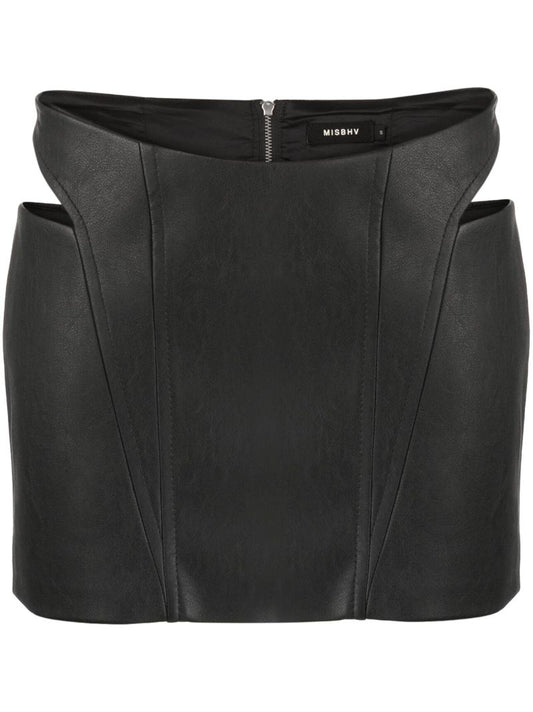 Black Cut-out Mini Skirt