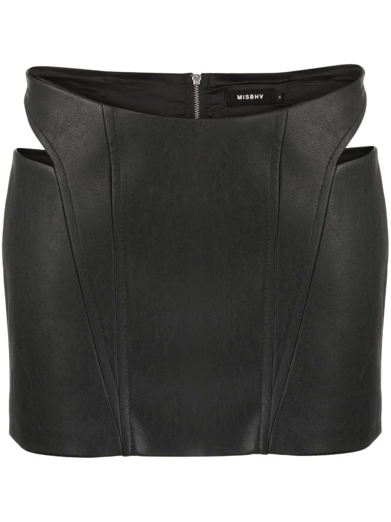 Black Cut-out Mini Skirt