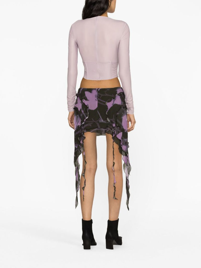 Purple Pandora Mesh Corset-style Top