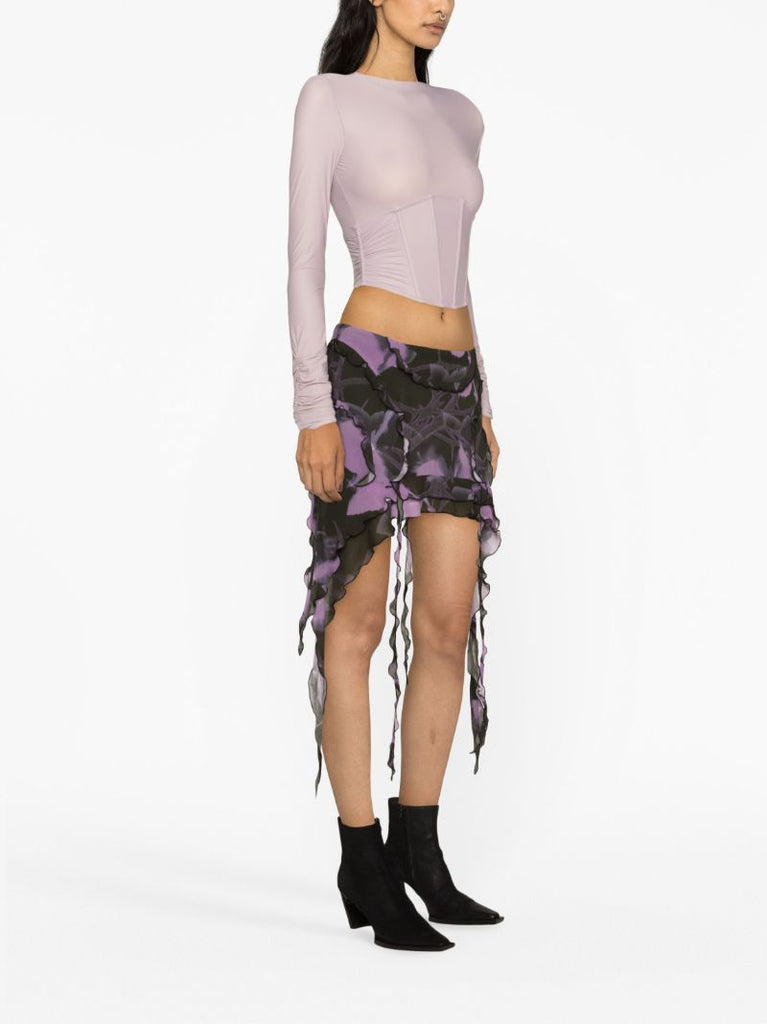 Purple Pandora Mesh Corset-style Top