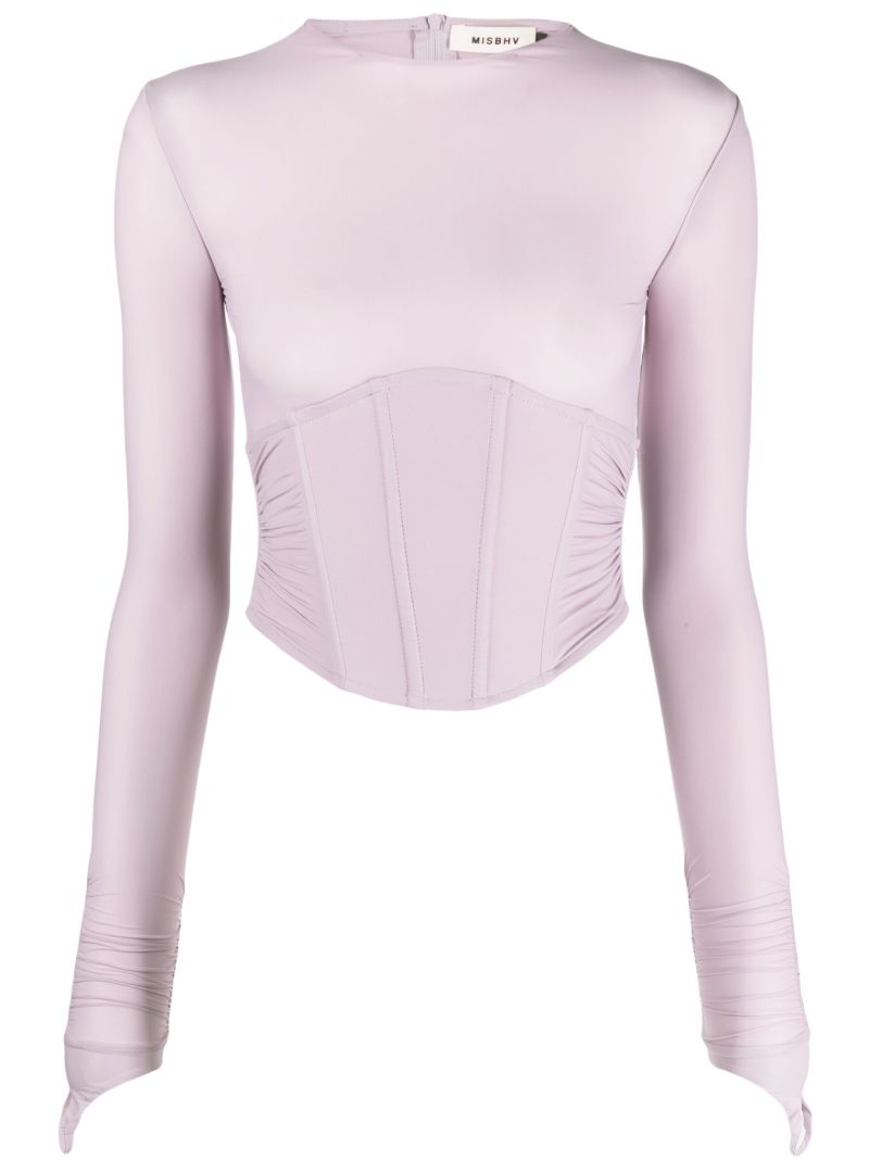 Purple Pandora Mesh Corset-style Top