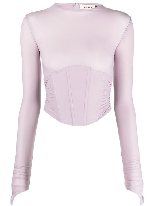 Purple Pandora Mesh Corset-style Top