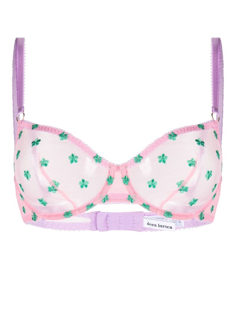 Pink Arella Embroidered Underwired Bra