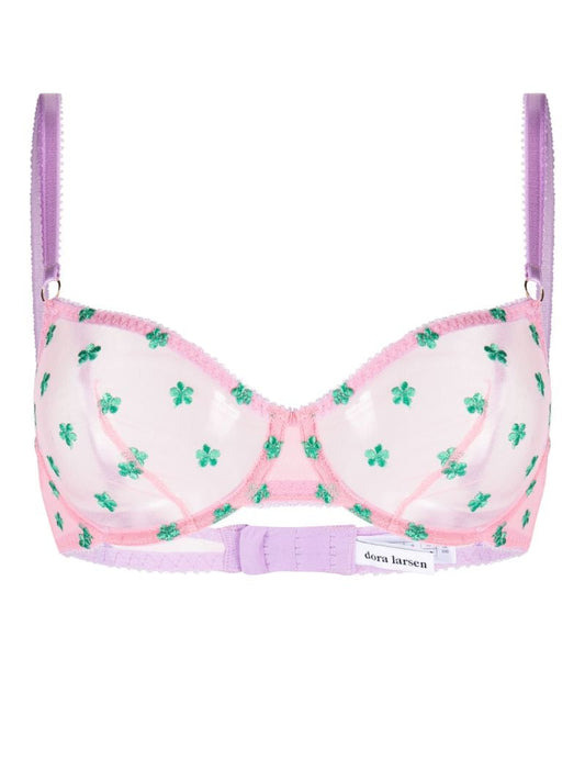 Pink Arella Embroidered Underwired Bra