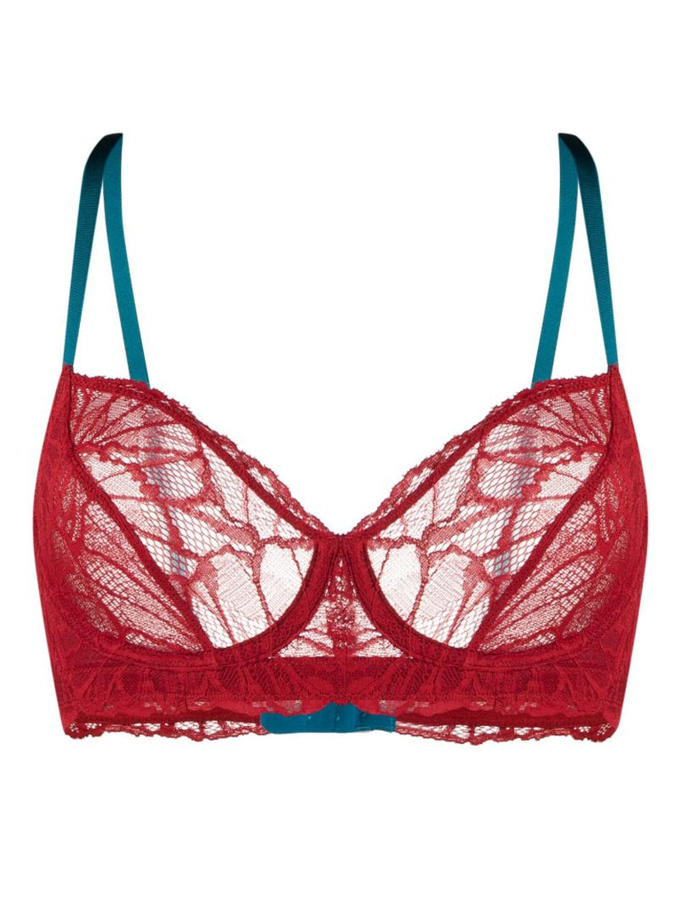 Red Constance Graphic-lace Bra