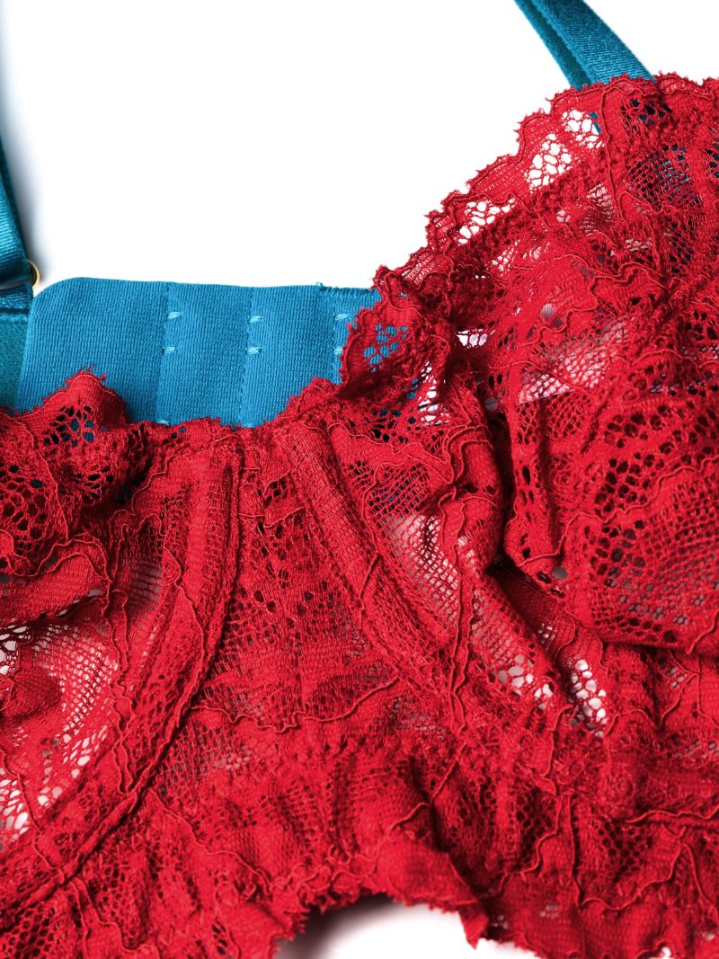 Red Constance Graphic-lace Bra