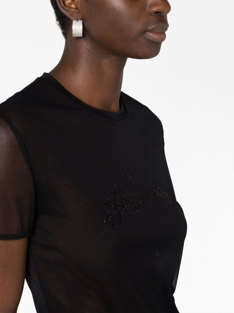Black Semi-sheer T-shirt