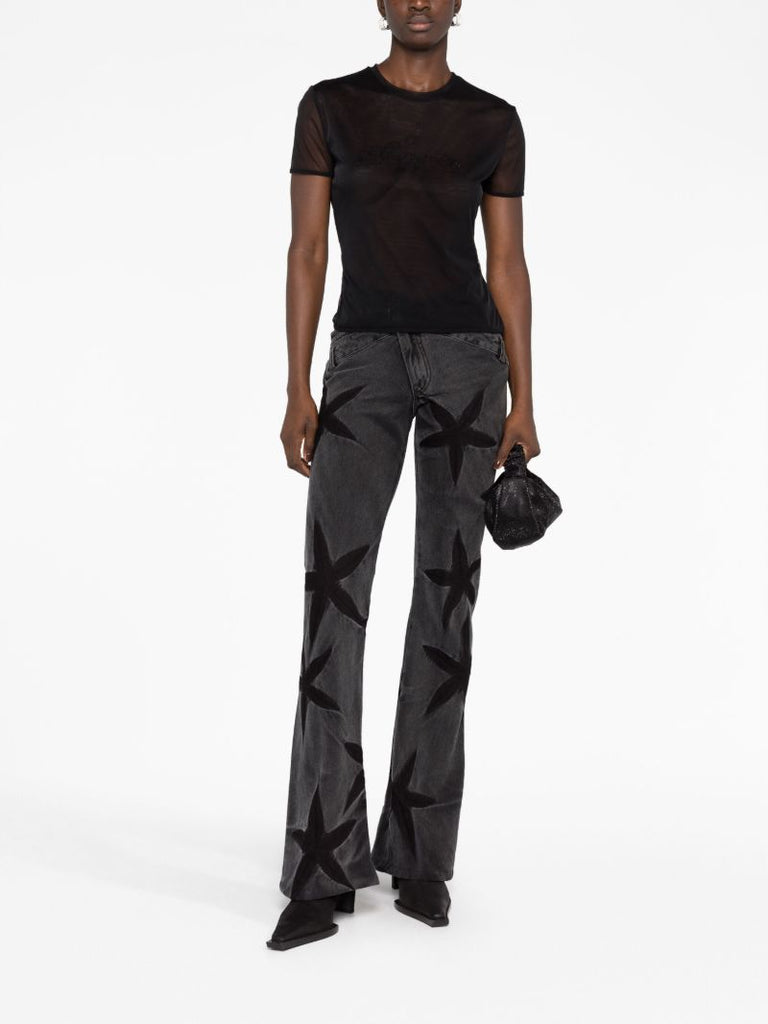 Black Semi-sheer T-shirt