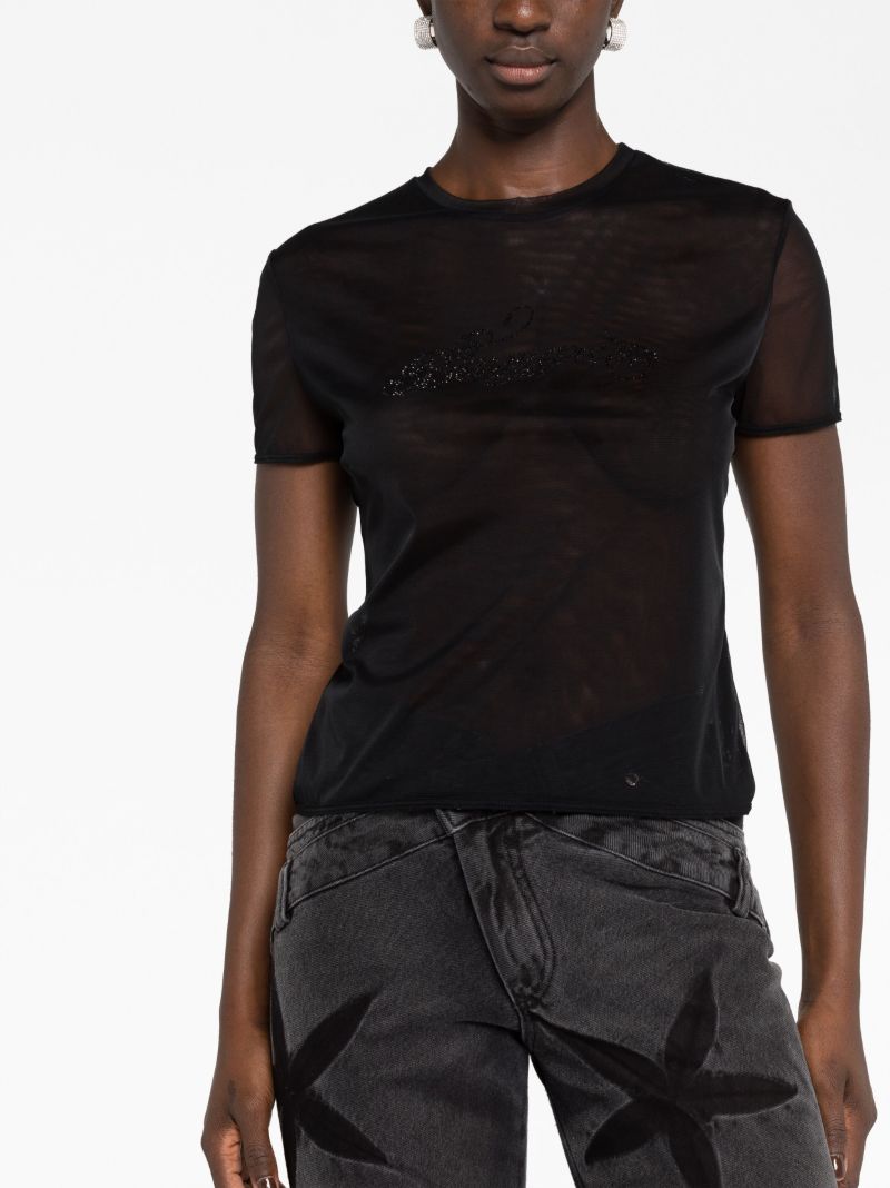 Black Semi-sheer T-shirt