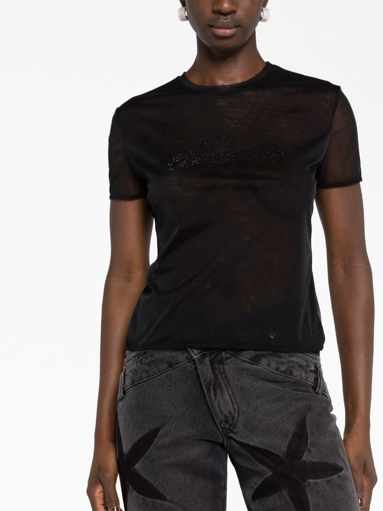 Black Semi-sheer T-shirt