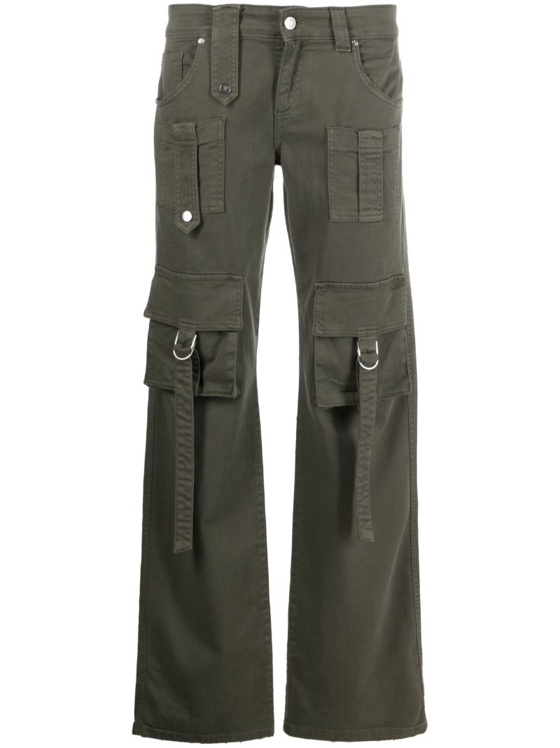 Green Straight-leg Cargo Trousers