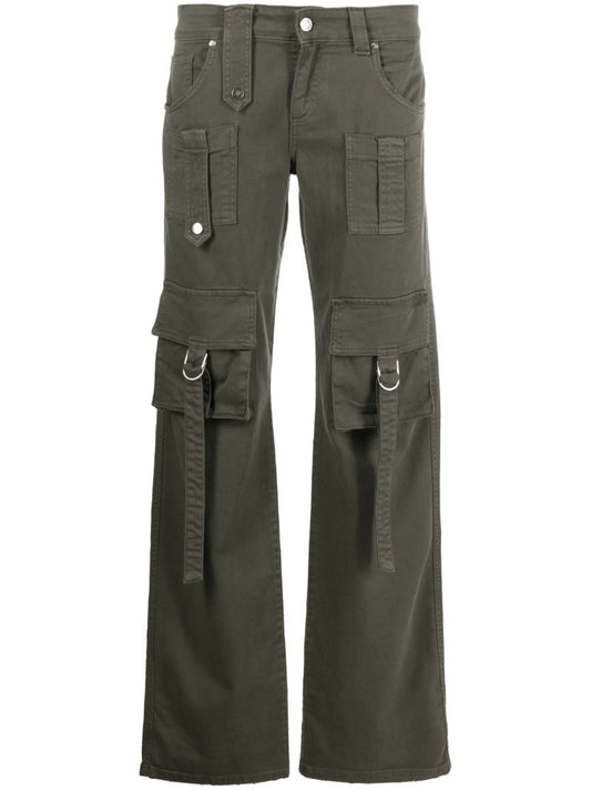 Green Straight-leg Cargo Trousers