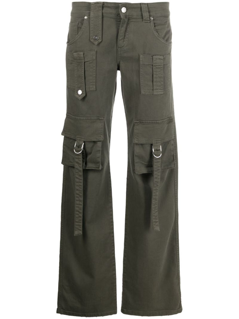 Green Straight-leg Cargo Trousers