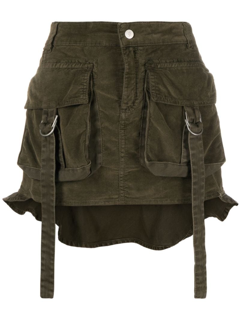 Green Cargo Mini Skirt