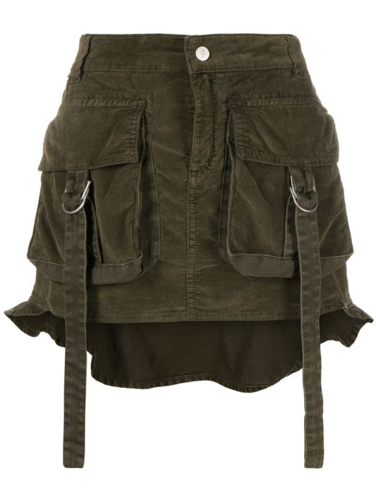 Green Cargo Mini Skirt