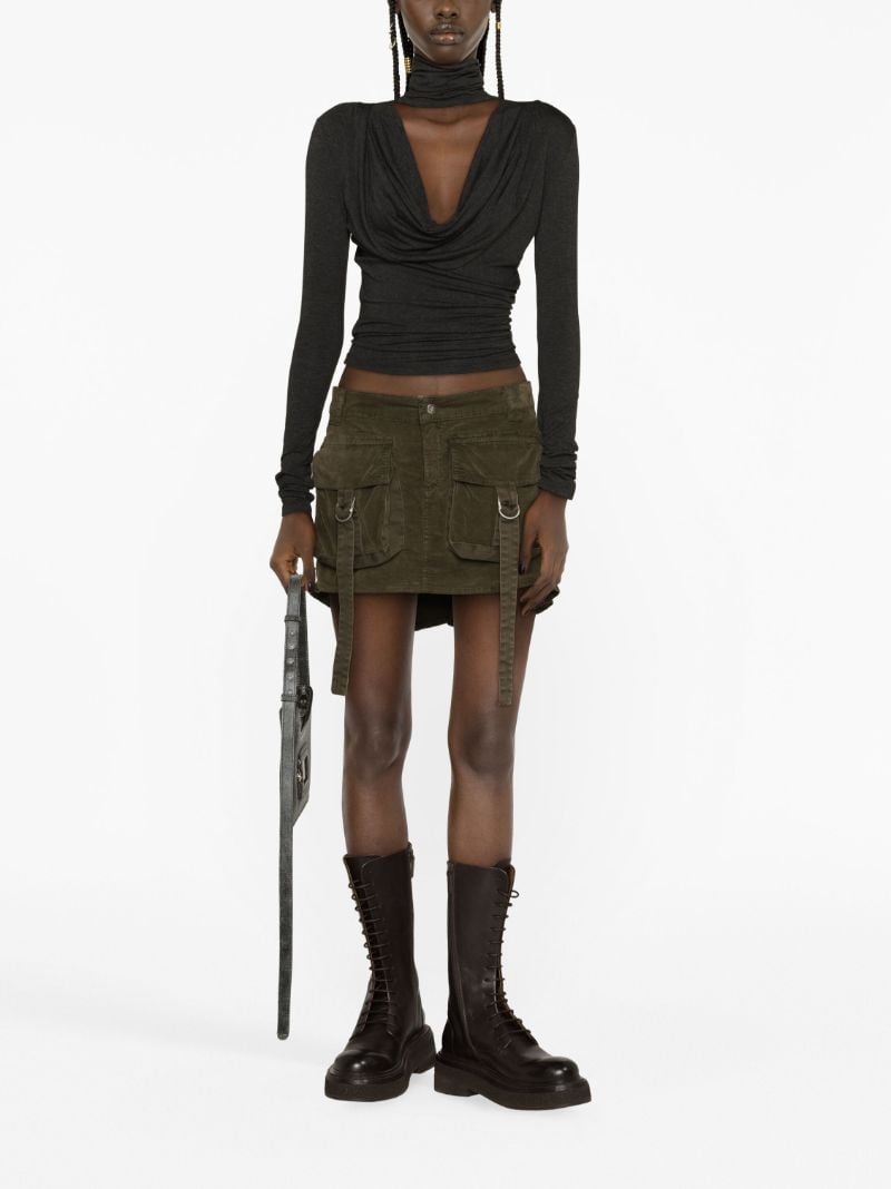 Green Cargo Mini Skirt