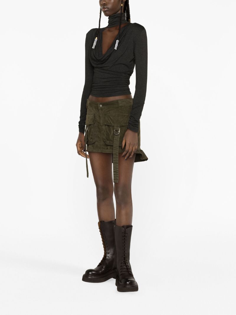 Green Cargo Mini Skirt