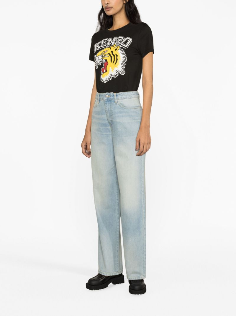 Blue Japanese Wide-leg Jeans
