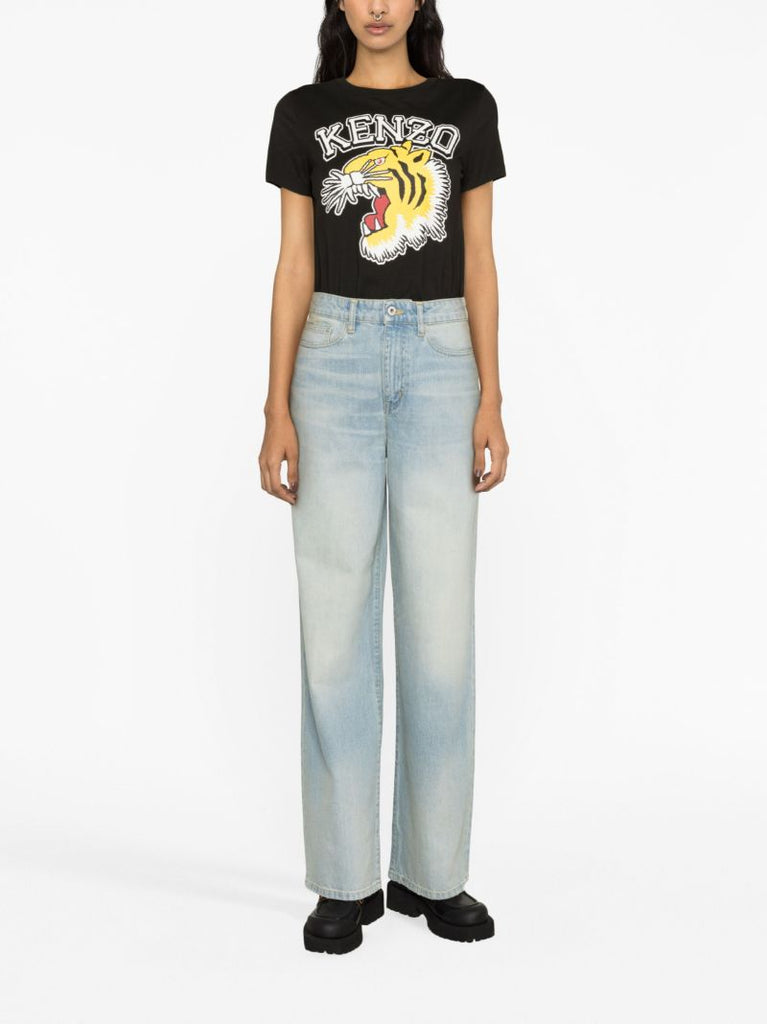 Blue Japanese Wide-leg Jeans