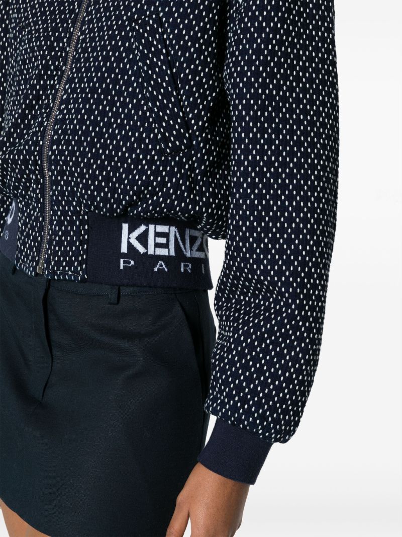 Blue Sashiko Stitch Bomber Jacket