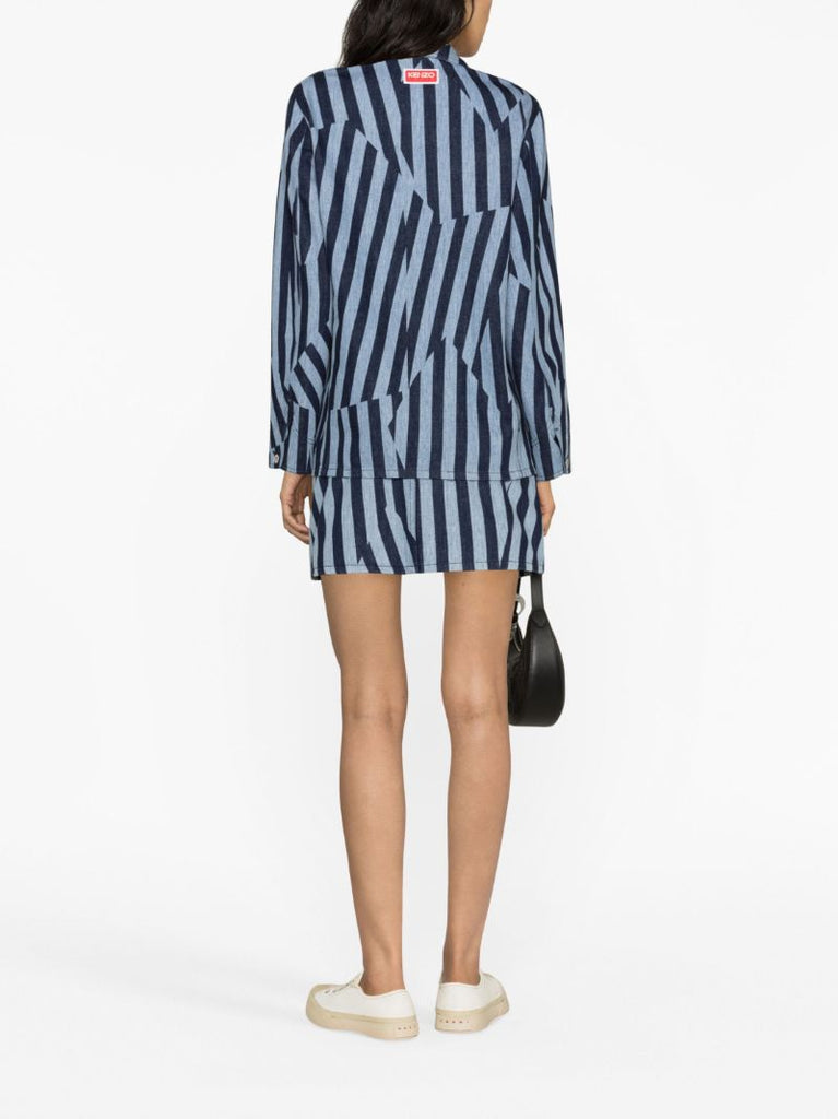 Blue Dazzle Stripe Denim Jacket