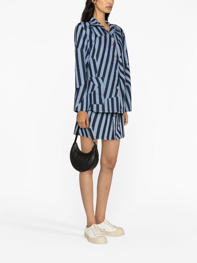 Blue Dazzle Stripe Denim Jacket