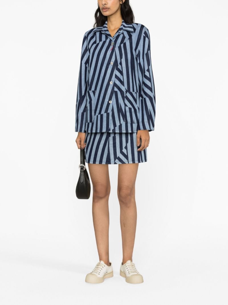 Blue Dazzle Stripe Denim Jacket