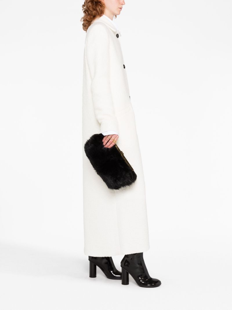 Black Aimee Shearling Clutch Bag