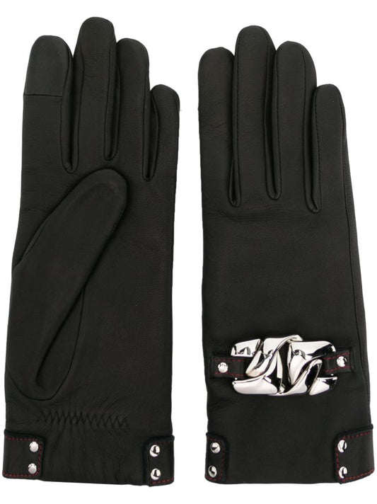 Black Annalucia Leather Gloves