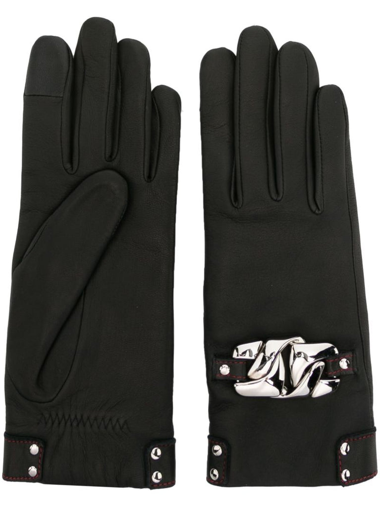 Black Annalucia Leather Gloves
