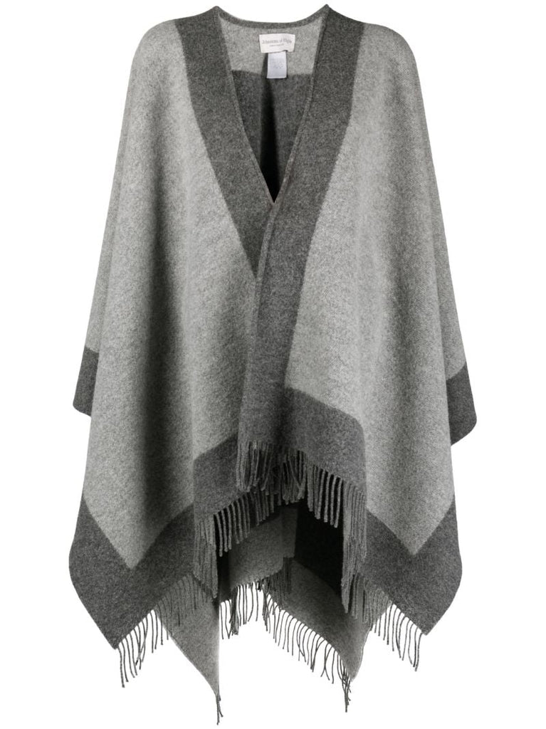 Grey Fringed Wool Cape