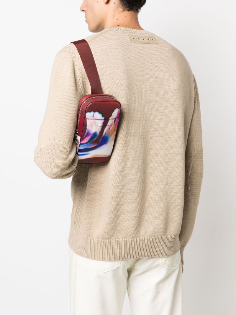 Red Solarised Orchid Shoulder Bag