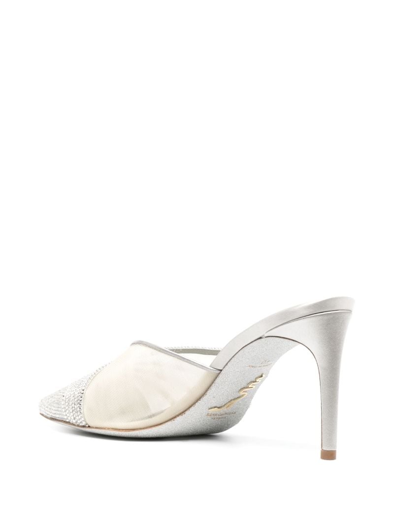 Grey 80 Mesh Crystal Mules