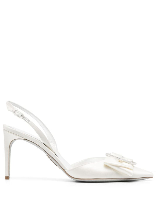 Neutral 80 Bow Embellishment Satin Pumps