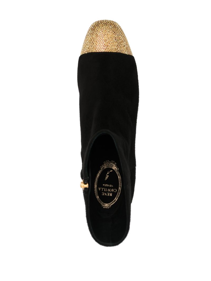Black 40 Rhinestone Suede Boots