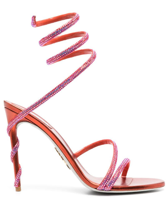 Orange Margot 105 Crystal Sandals