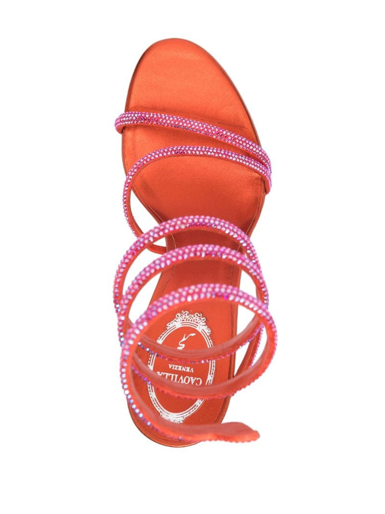 Orange Margot 105 Crystal Sandals
