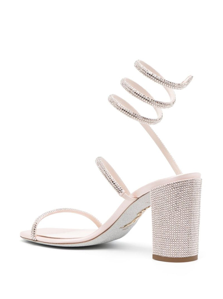 Beige Crystal Embellished Sandals