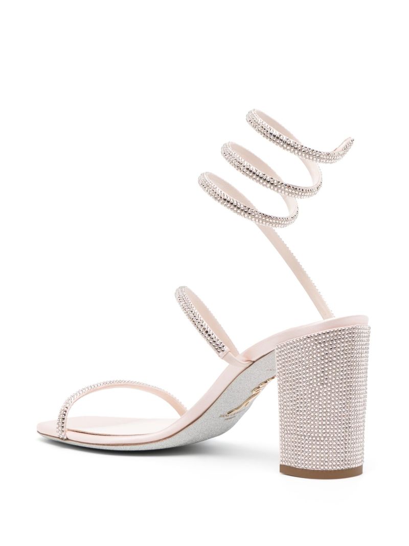Beige Crystal Embellished Sandals