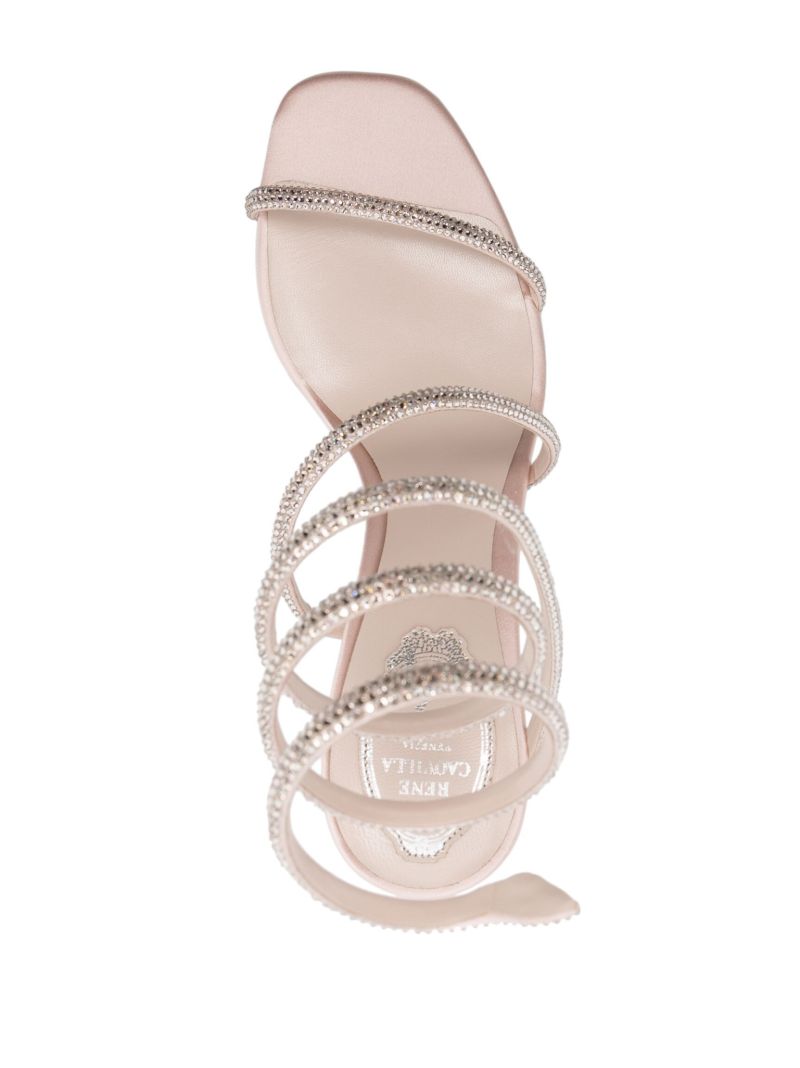 Beige Crystal Embellished Sandals