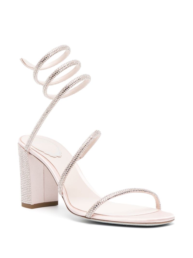 Beige Crystal Embellished Sandals