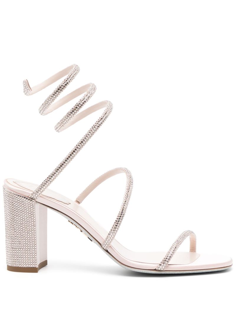 Beige Crystal Embellished Sandals