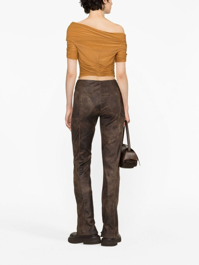 Brown Harley Faux-leather Trousers